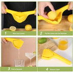 Lemon Squeezer, Effortless Manual Flat Lime Juicer Hand Press | Easy To Make Juice From Lemon, Lime, Citrus, Orange, Fruits, Folds Design For Saving Space Storage
