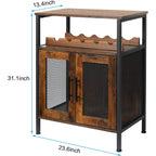 X-Cosrack Wine Bar Rack Cabinet With Detachable Wine Rack, Coffee Barwith Glass Holder, Small Sideboard And Buffet Cabinet With Mesh Door, Rustic Brown(Patent Pending)