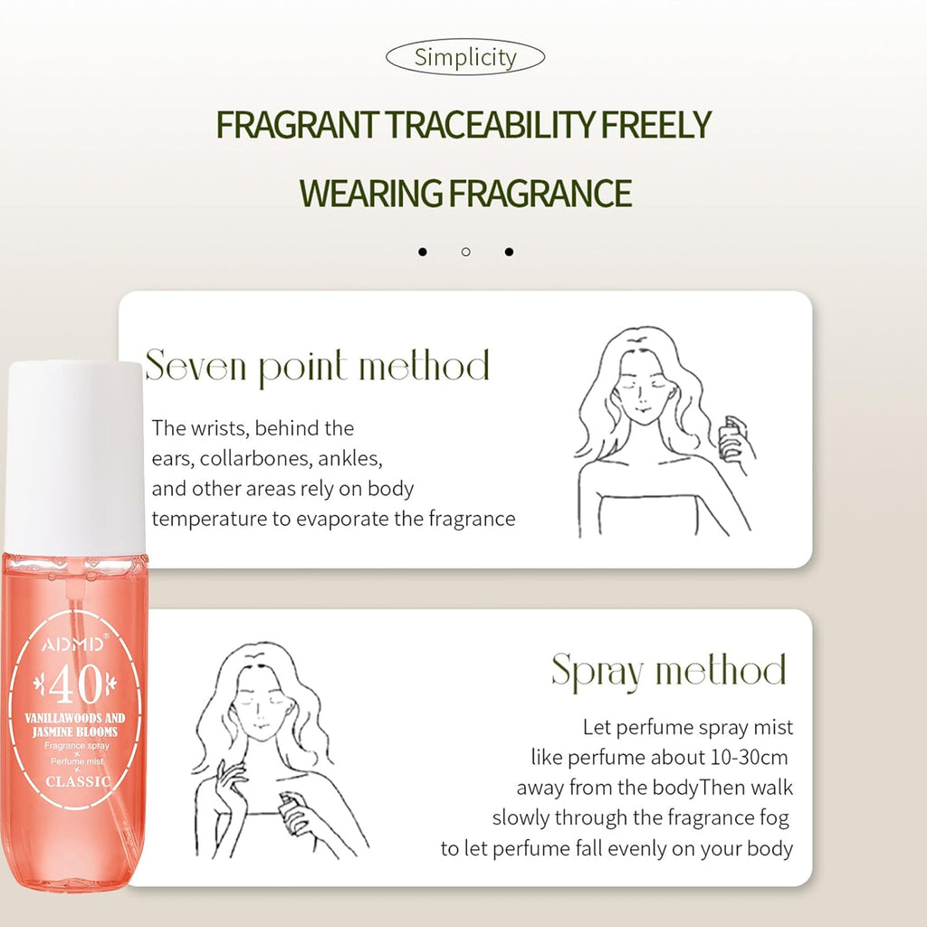 ADMD Sweet Romantic Perfume for Women, Floral Fantasy Eau de Toilette – Long-Lasting Fresh Fragrance, Giftable Travel Spray, 90ml/3.0 floz 40#