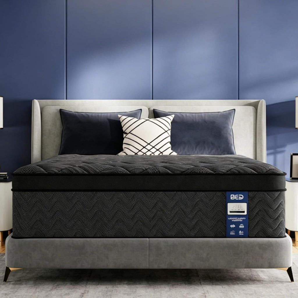 Hiboss Twin Size Mattress (Upgraded), 12 Inch Luxury Hybrid Twin Mattress In A Box, Cooling Gel Memory Foam & Pocket Springs, Medium Firm, Back Pain Relief, Extra Edge Support, 365-Night Trial