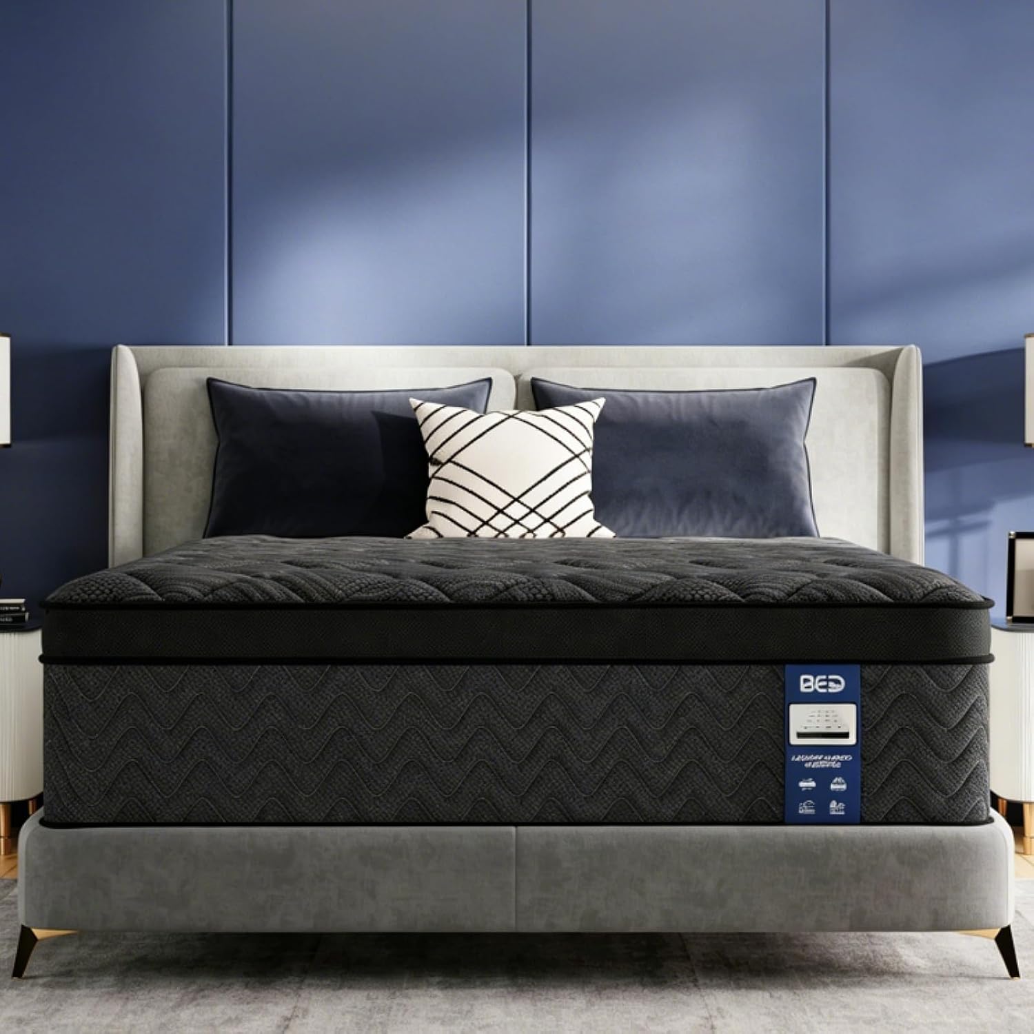 Hiboss Twin Size Mattress (Upgraded), 12 Inch Luxury Hybrid Twin Mattress In A Box, Cooling Gel Memory Foam & Pocket Springs, Medium Firm, Back Pain Relief, Extra Edge Support, 365-Night Trial