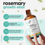 Artnaturals Organic Rosemary Castor Hair Growth Tonic Oil + Massager Hair Regrowth Set, 4 Oz With Coconut & Olive Oil, Scalp Treatment For Dry, Damaged & Split Ends
