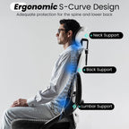 Fizzin Ergonomic Office Chair, 400 Lbs Computer Chairs With Adjustable Lumbar Support, Breathable Mesh Desk Chair Ergonomic With Thickened Cushion, Comfy Home Office Desk Chair (Black)