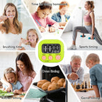 6 Pack Multi-Function Electronic Timer, Learning Management, Suitable For Kitchen, Study, Work, Exercise Training, Outdoor Activities(Not Including Battery)