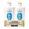 Pantene 2-In-1 Shampoo & Conditioner, Classic Clean - Pro-V Nutrients For Dry, Color-Treated Hair, Healthy Looking Hair Every Wash, Antioxidant-Rich, 27.7 Oz Each, 2-Pack + Rescue Shot (0.5 Oz)