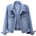 Women'S Casual Jean Jacket Distressed Ripped Denim Jacket Coat With Pockets