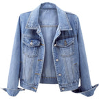 Women'S Casual Jean Jacket Distressed Ripped Denim Jacket Coat With Pockets