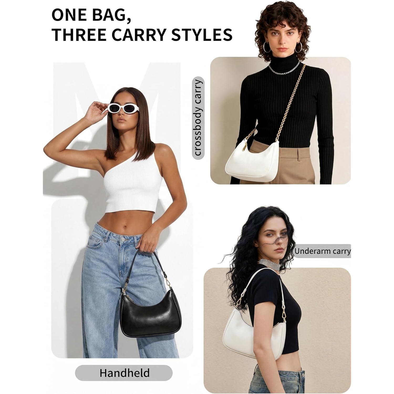 Small Shoulder Bags for Women, mini Purse Vegan Leather Shoulder Bag, Cute Retro Hobo Handbag