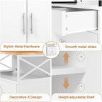 Shintenchi Kitchen Buffet Cabinet With Adjustable Shelf, Modern Kitchen Storage Cabinet,Farmhouse Coffee Bar Cabinet（White）