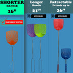 W4W, Bug & Fly Swatter Metal Handle 6 Pack Fly Swatters Indoor/Outdoor Flyswatter