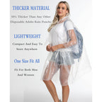 4/6/12 Pack Disposable Rain Ponchos For Adults - Emergency Rain Poncho For Camping Hiking Travelling