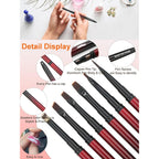 MYR 6Pcs Metal Nail Art Brushes and 2Pcs Nano Nail Files are suitable for Drawing Thick Lines, Painting Petals, Applying Phototherapy Gel, Halo Dyeing and other Personalized Nail Enhancement Designs