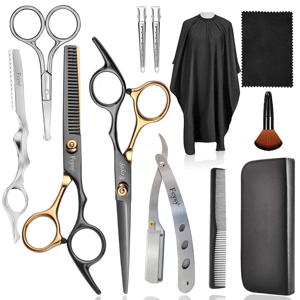 Professional Hair Cutting Scissors Thinning Shears Kit, Barber Haircut Shears Texturizing Scissors Set, Hair Trimming Salon Blending Shears Kit For Women Men