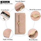 Women's Wallet Leather RFID Blocking Bifold Clutch Large Capacity Credit Card Holder with Coin Zipper Purse