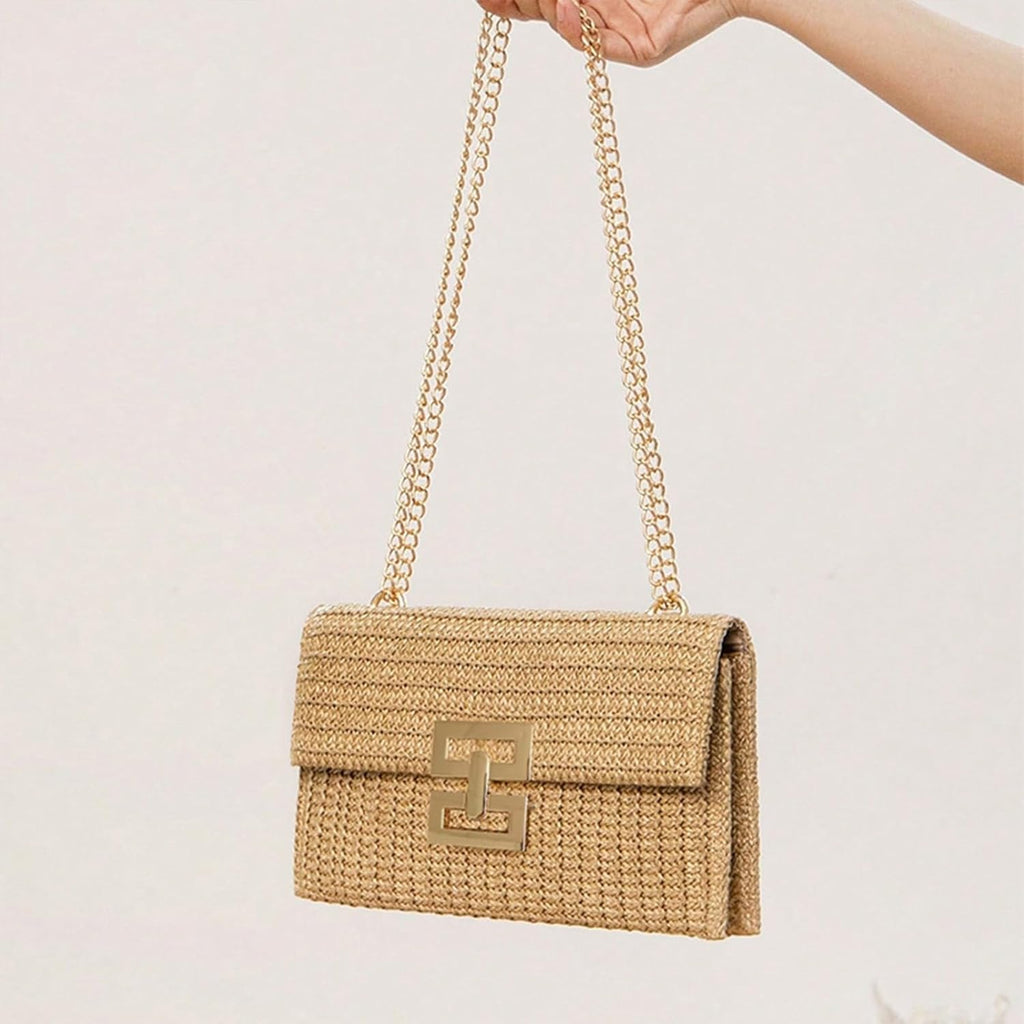 Straw Clutch Purse for Women Designer Evening Handbag Summer Beach Shoulder Crossbody Bag | Straw, Purse, Designer, Evening, Summer, Beach