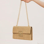 Straw Clutch Purse for Women Designer Evening Handbag Summer Beach Shoulder Crossbody Bag | Straw, Purse, Designer, Evening, Summer, Beach