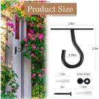 2Pack 2.5Inch Ceiling Hooks For Hanging Plant, Hanger For Indoor And Outdoor Plant Pots Holder, Wall Hook For Planters, Flower Basket, Wind Chimes, Lanterns, Lights, Bird Feeders, Home Decor