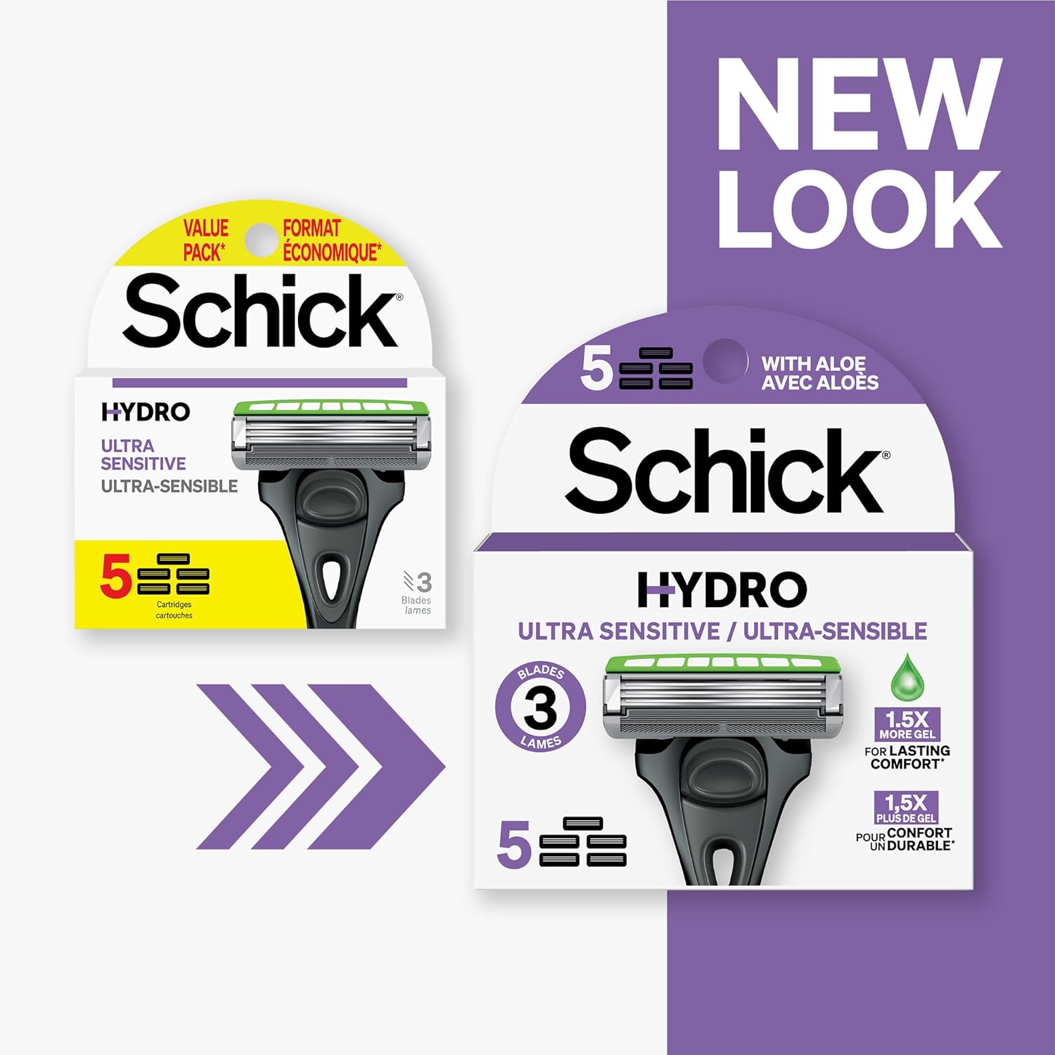 Schick Hydro Ultra Sensitive Razor Blades Refills, 5ct