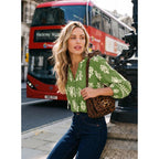 Womens Summer Tops Boho Floral Short Sleeve Button Down V Neck Peplum Babydoll Casual Loose Blouses Shirts