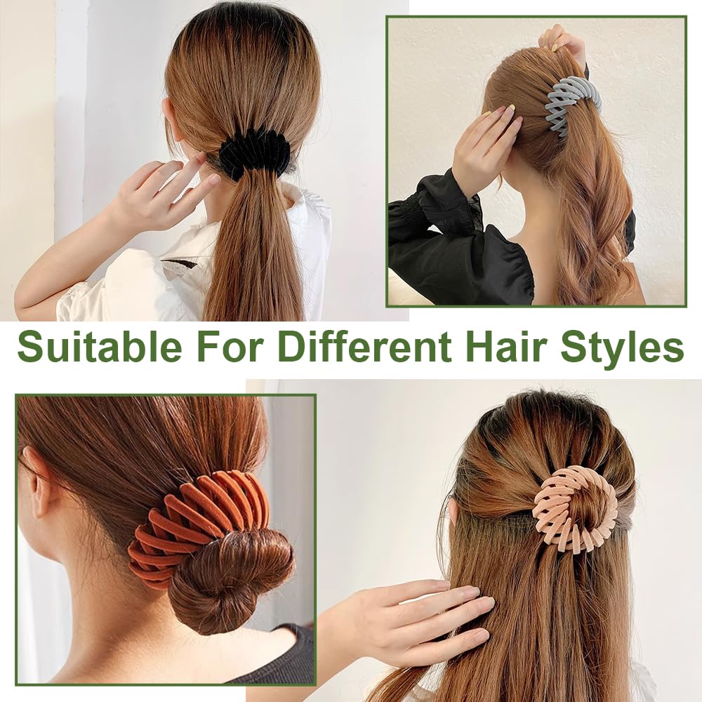 Bird Nest Magic Hair Clip - Expandable Hair Bun Maker Hair Accessories For Women Ponytail Holder Hair Bun Clip For Thin Thick Fine Curly Hair, Plastic Hair Barrettes Hair Scrunchies
