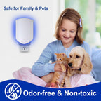 Flying Insect Trap, Plug-In Uv Light For Gnats, Fruit Flies And Houseflies, Silent Sticky Catcher For Indoor Use, 1 Device & 3 Refills