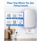 Wowcatch Plug-In Flying Insect Trap For Indoors, Fly Trap For Fruit Flies, Gnats & House Flies, Uv Light Indoor Bug Catcher For Home, Kitchen, Mess-Free Alternative To Bug Zapper, 1 Device 2 Refills