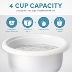 Aroma® Corecoat Rice Cooker With Pop-Up Food Steaming Basket (4 Cups Cooked, 2 Cups Uncooked, 1 Qt)