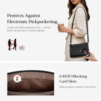 befen Genuine Leather Crossbody Bags for Women, Small RFID Leather Cross Body Purses Shoulder Handbags