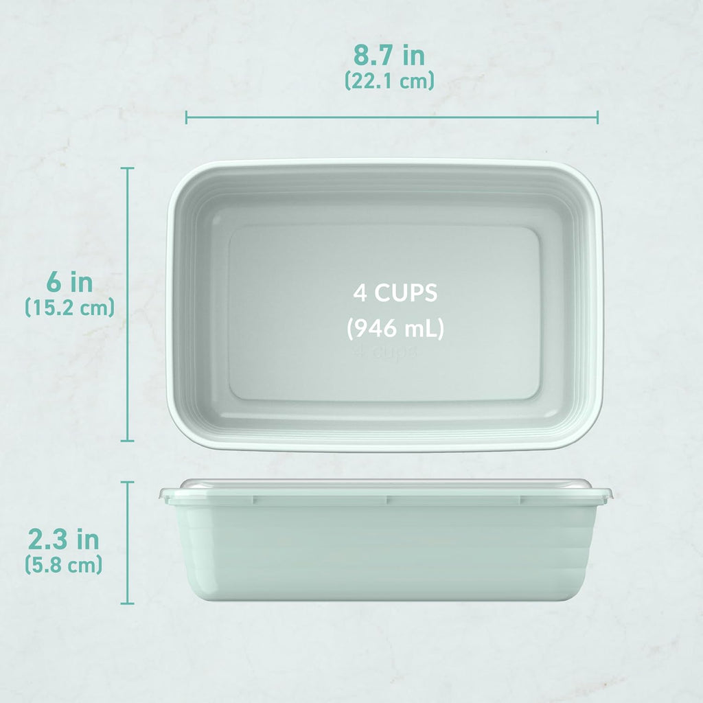 Bentgo Prep - 20-Piece 1-Compartment Reusable Meal Prep Containers with Lids, PFAS & BPA Free Materials, Durable, Microwave, Freezer, & Dishwasher Safe To Go Food Storage (Mint)