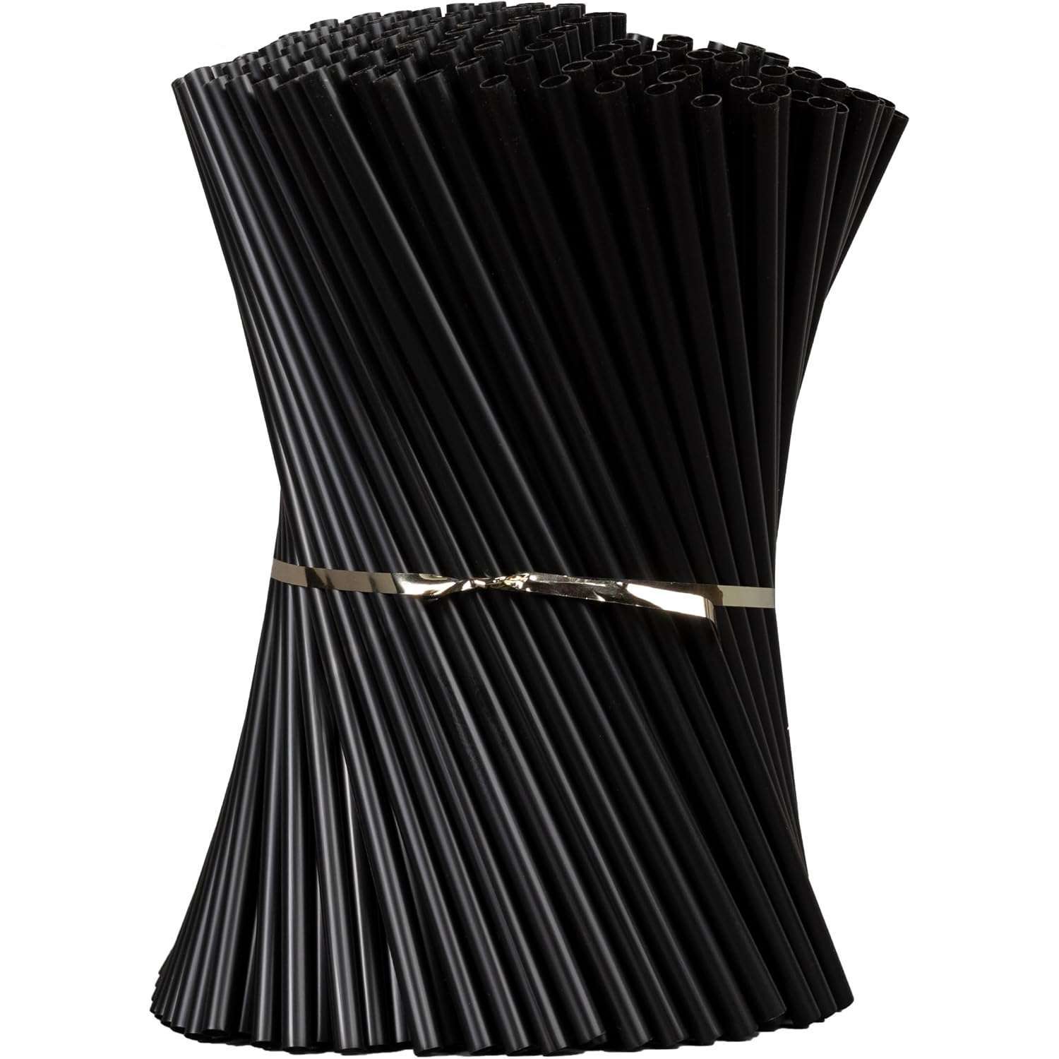 7.75" Plastic Straws (500 Count), Disposable Straws - Made For Standard 16Oz Glass (Black)