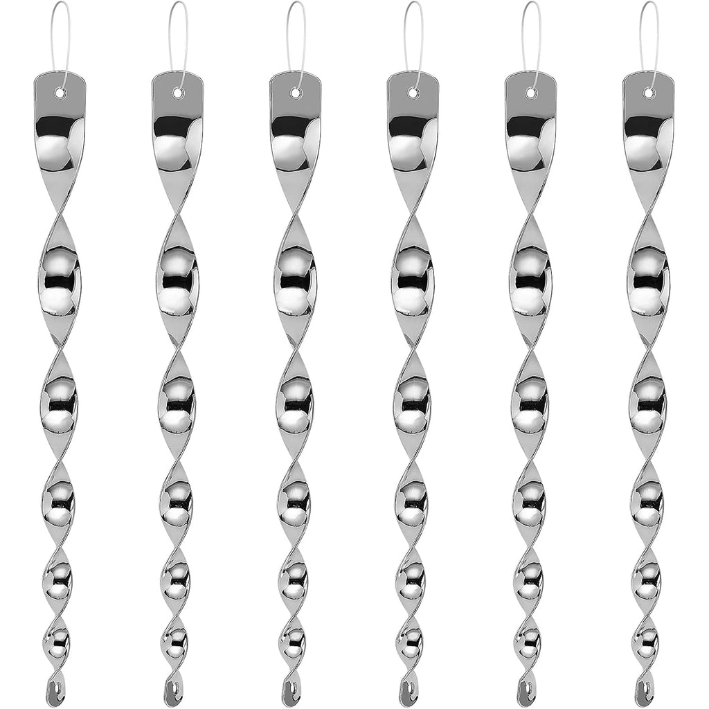 Besmon Woodpecker Bird Scare Devices，Reflective Scare Rods Control Device To Keep Birds Away From Patio Pool（Christmas Reflective Strip Hanging Home As Decoration） (6Pcs)