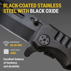 Safety Lock Pocket Knife - 3.4-inch Sharp Blade - Folding Tactical with Aluminum Handle - Ideal Tool for EDC Camping Hunting Survival Hiking - Food Processing Knives - Birthday Gifts for Men 6681