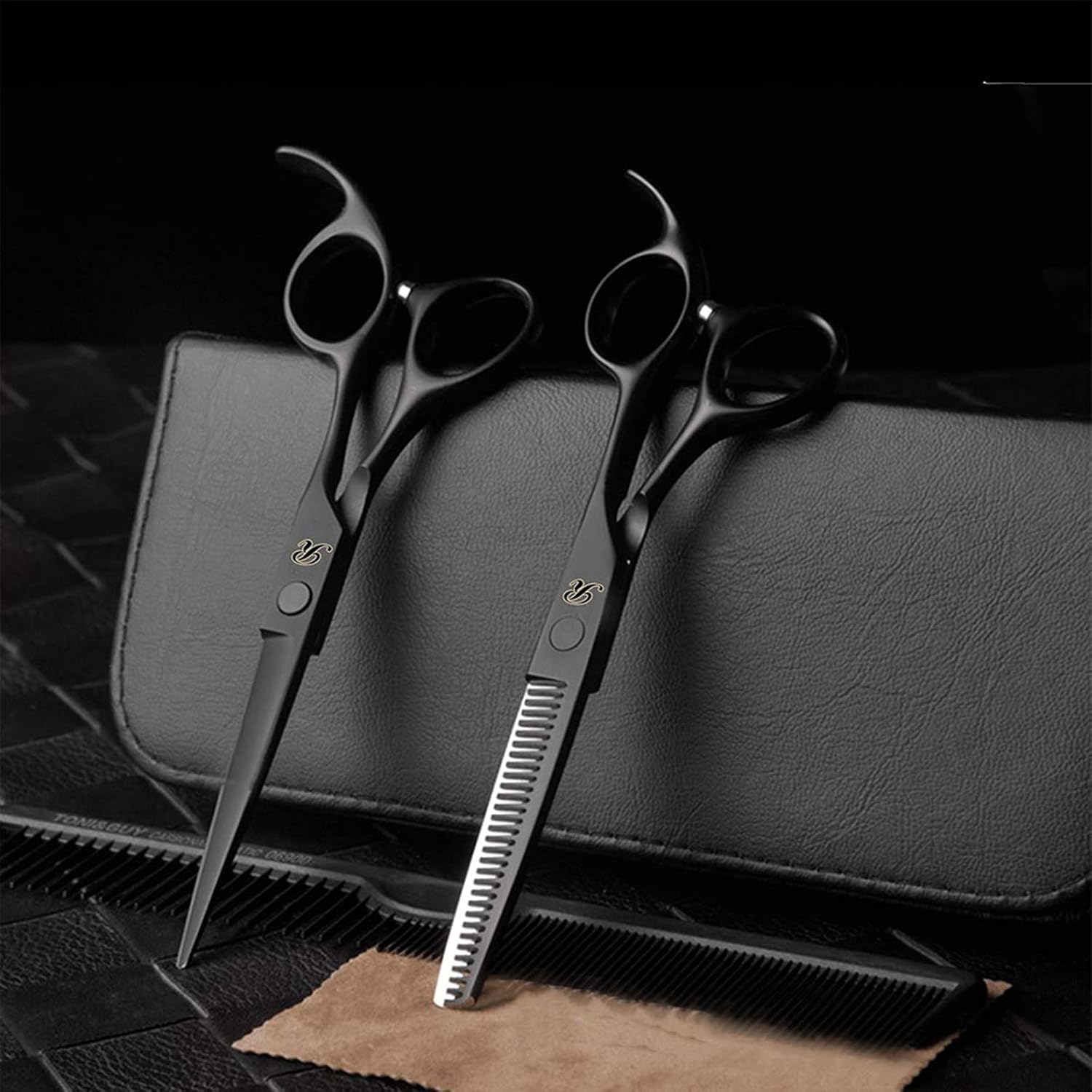 Patented Premium Hair Cutting Scissors & Thinning Shears - Professional Barber Scissors Kit For Women & Adults - Sharp Hair Shears For Hair Cutting & Thinning