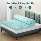 Sweetcrispy Memory Foam Mattress Topper Full, 3 Inch Thick Gel Infused Cooling Toppers Pad For Full Size Bed, Sleeper Sofa, Rv, Camper, Certipur Us Certified, Ventilated And Breathable, Blue