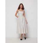 Cider Womens Polka Dots Summer Casual Dresses Square Neck Sleeveless Midi A Line Elegant Dress