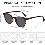 Round Sunglasses for Women Men, Polarized Retro Trendy Sunglasses Vintage Small Frame, UV Protection Lens Fashion Classic Tortoise/Grey