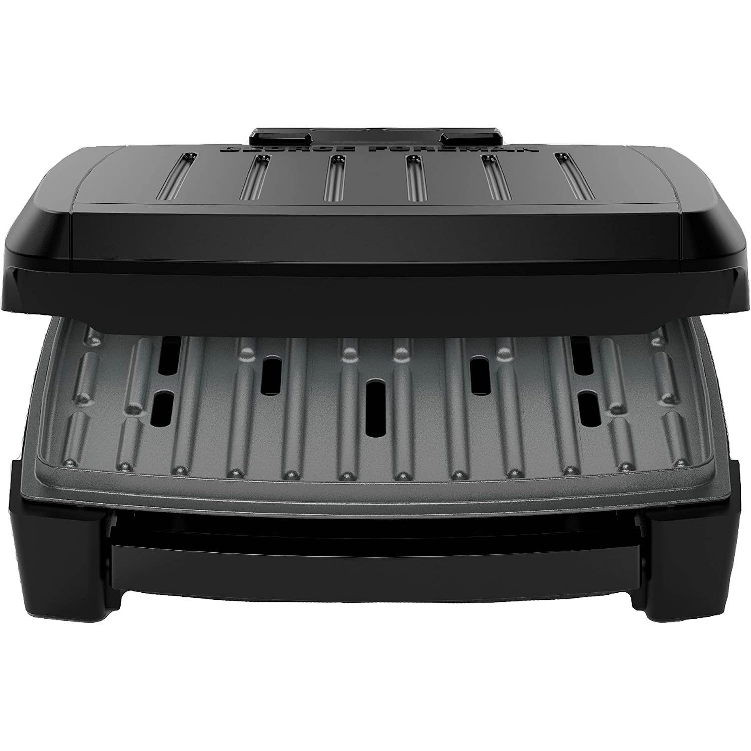George Foreman® Fully Submersible™ Grill, New Dishwasher Safe, Wash The Entire Grill, Easy-To-Clean Nonstick, Black/Grey