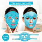 Cold Face Eye Mask Ice Pack Reduce Facial Puff, Dark Circles, Hot Cold Compress Pack, Face Spa Gift For Woman Sleeping, Pressure, Headaches, Skin Care, Post Laser Cosmetic Care, Reversible