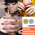 4PCS Gold Silver Chrome Nail Powder,Holographic Highly Pigmented Chrome Powder,Nail Powder Magic Art Mirror Titanium Alloy Chrome Powder Art Decoration Set