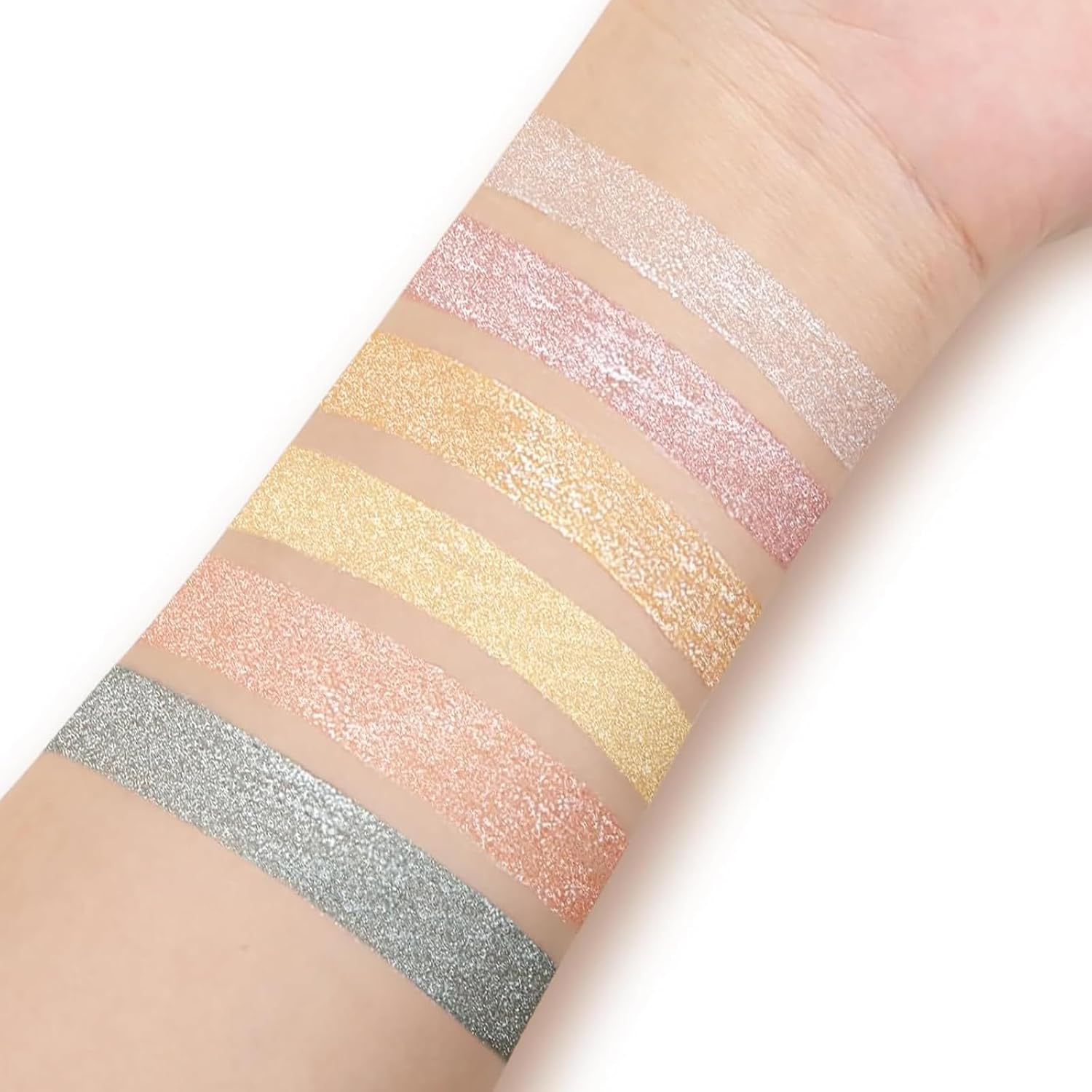 Admd Diamond Lip Glaze 6-Piece Set Lip Gloss Glitter Sparkling Liquid Lipstick&Shimmer Eyeshadow Long-Lasting Waterproof Makeup