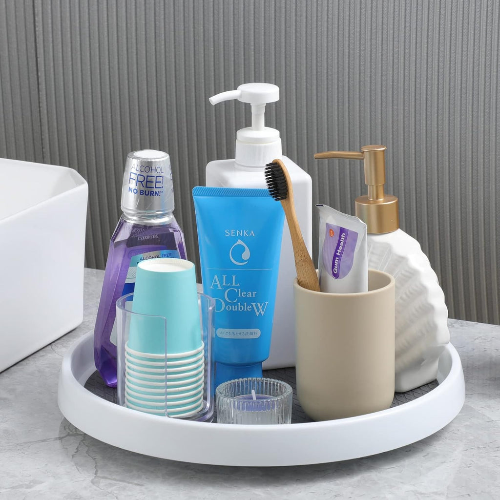 Set Of 4, 10 Inch Non-Skid Lazy Susan Organizers - Turntable Rack For Cabinet, Pantry Organization And Storage, Kitchen, Fridge, Bathroom Makeup Vanity Countertop, Under Sink Organizing, Spice Rack