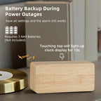 Uscce Wooden Digital Alarm Clocks For Bedrooms With 0-100% Dimmable Display | Desk Clock With Large Numbers For Living Room - Loud Dual Alarm For Heavy Sleepers With Volume Control - Wood Decor & Gifts
