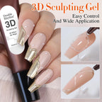 Double Rhythm 0.5 Oz 3D Nail Gel Nail Art Sculpting Gel No Wipe Gel Polish for Nail Designs DIY Nail Art for Drawing, Molding, Sculpture and Decoration (3D Sculpting Gel Clear)