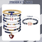 Baseball Clay Beaded Stretch Bracelets, Game Day Friendship Hypoallergenic Baseball Sport Fan Bracelet for for Sports Game Team Coach Mom Women Men Jewelry Accessories Gifts