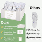 24/36/48 Pairs Flip Flops Bulk For Wedding Guests, Women Wedding Sandals & 1/2 Collapsible Linen Storage Bins & Display Sign, Comfortable Bride Slippers For Reception Beach Pool Party Favors