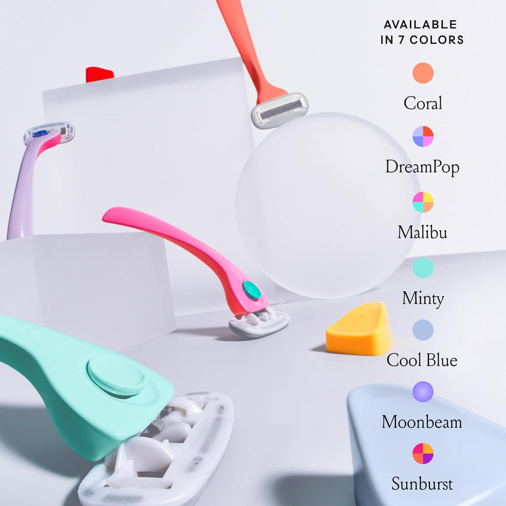 Billie Razors for Women Shave Kit – Women’s Razor + 2 x 5-Blade Razor Refills + Magnetic Holder – Sunburst