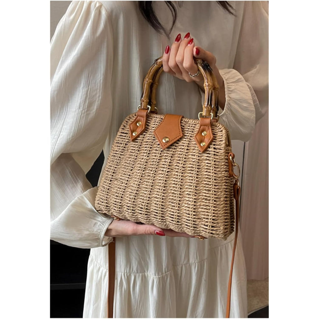Cross Body Handbags for Women Straw Woven Beach Bag 2026 Summer Handmade Purses Wicker Rattan Bag Holiday