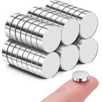 Smartake 45 Pcs Refrigerator Magnets, 10X2.6Mm Small Round Fridge Magnets, Multi-Use Premium Neodymium Office Magnets For Fridge, Whiteboard, Billboard In Home, Kitchen, Office And School (Silver)