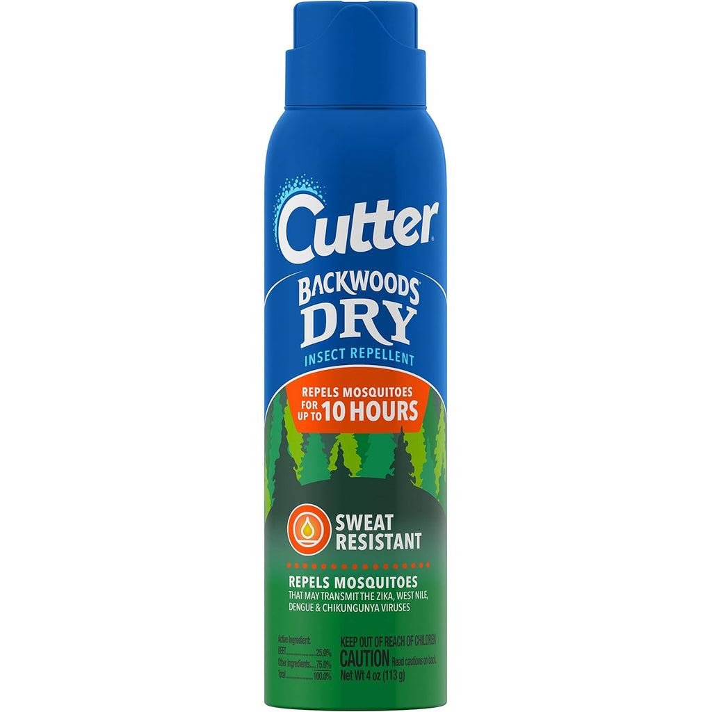 Cutter Backwoods Dry Insect Repellent, Aerosol, 4-Ounce
