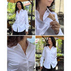 Womens Button Down Shirt Classic Fit Dress Shirt Work Business Casual Long Sleeve Blouse Tops